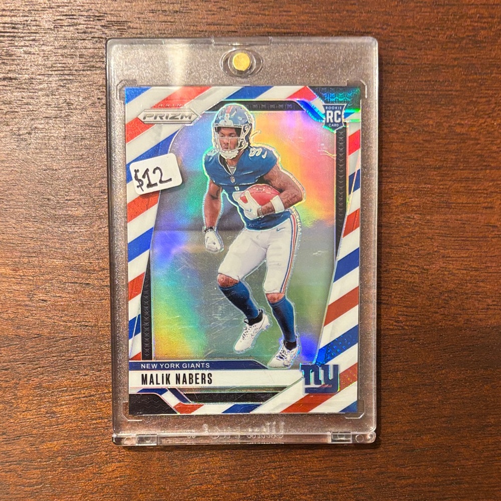 Malik Nabers 2024 Prizm Red, White, and Blue Rookie Card #370